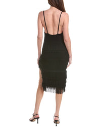 House Of Harlow 1960 Yuna Mixed Pointelle Fringe Midi Dress