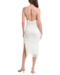 House Of Harlow 1960 Yuna Mixed Pointelle Fringe Midi Dress