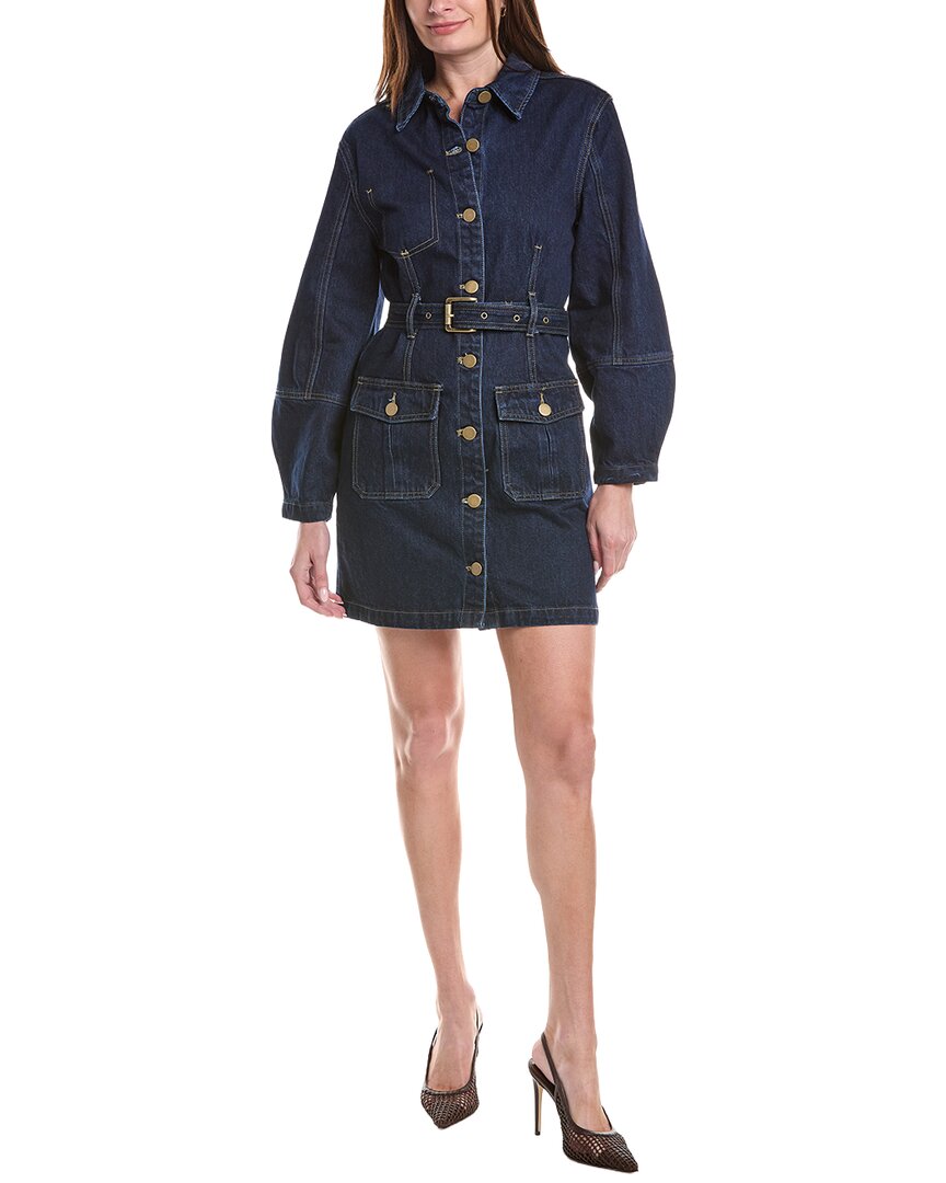 House Of Harlow 1960 Cassian Lantern Sleeve Denim Shirtdress