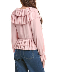 House Of Harlow 1960 Rhea Long Sleeve Ruffle Top