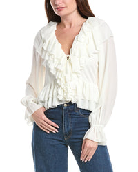 House Of Harlow 1960 Rhea Long Sleeve Ruffle Top
