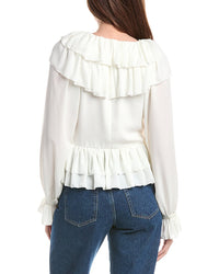 House Of Harlow 1960 Rhea Long Sleeve Ruffle Top