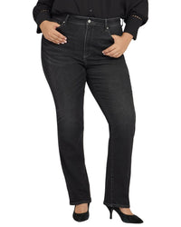 Nydj Plus Marilyn High-Rise Paris Lights Straight Leg Jean