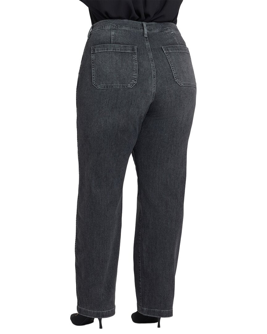 Nydj Plus Brooke Vintage Noir Straight Leg Jean
