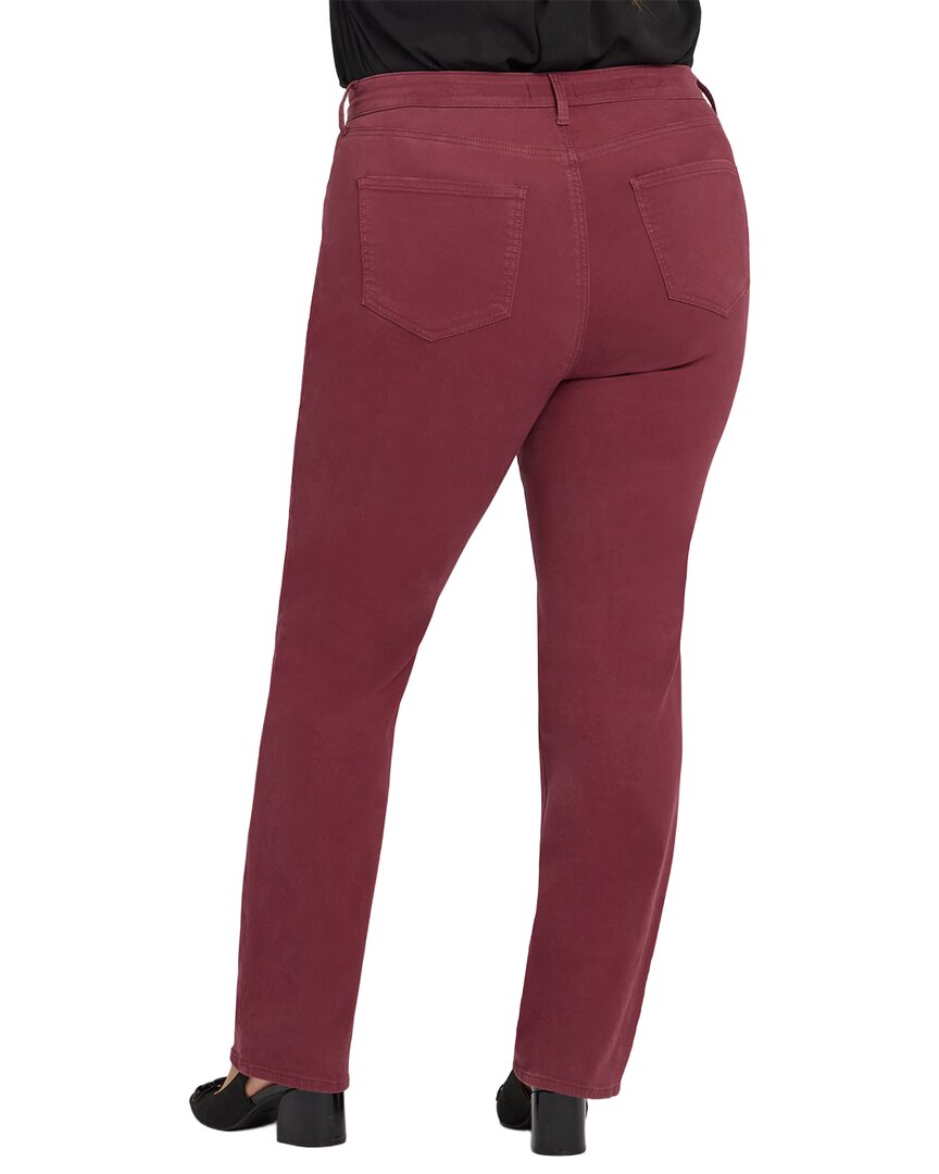 Nydj Plus Marilyn High-Rise True Burgundy Straight Leg Jean