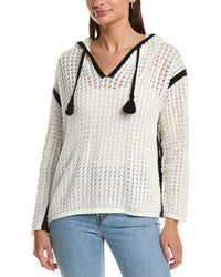 Vintage Havana Contrast Crochet Hoodie