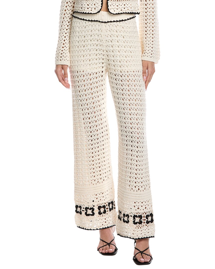 Vintage Havana Crochet Floral Wide Leg Pant