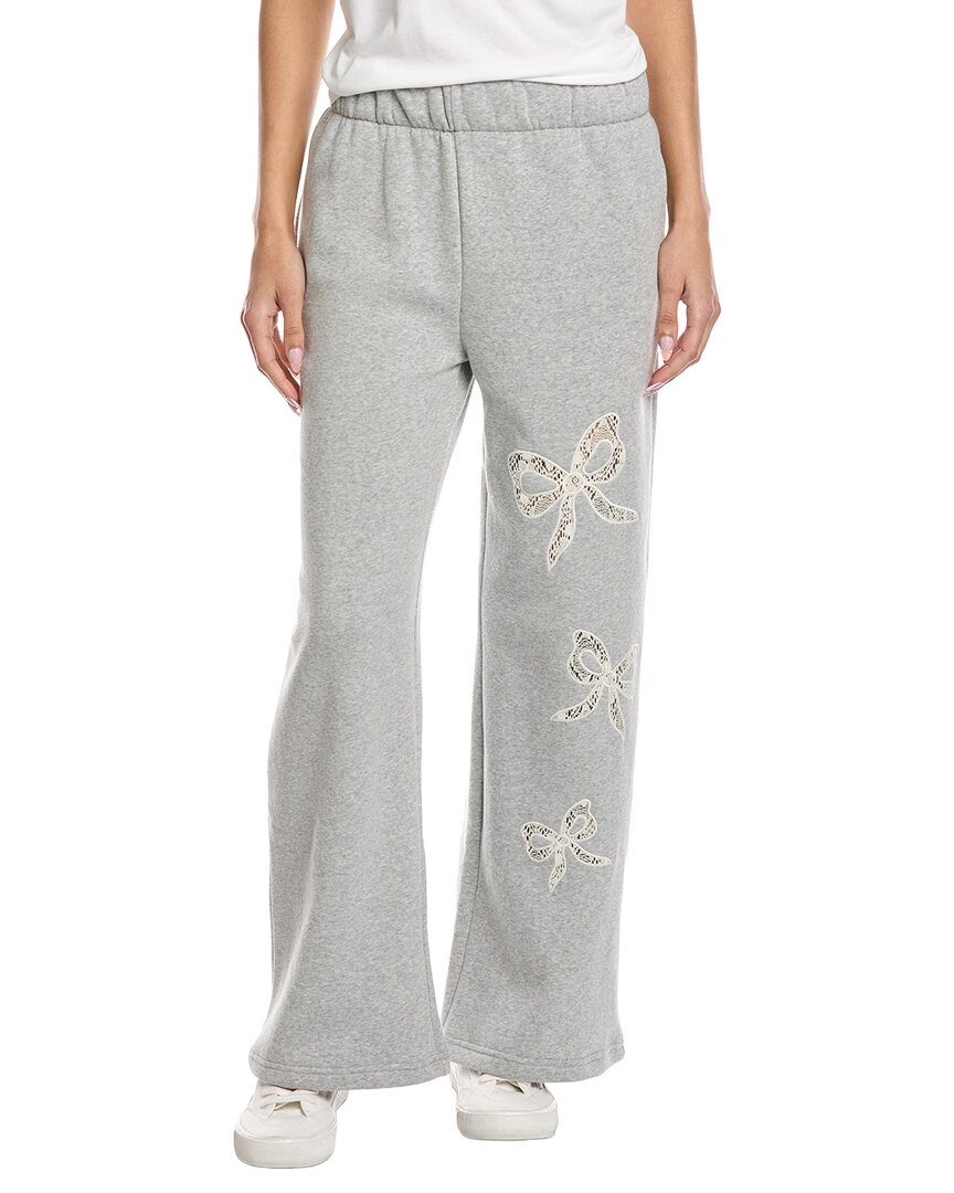 Vintage Havana Lace Insert Fleece Wide Leg Pant