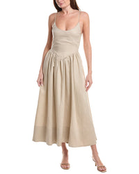 House of Harlow 1960 House Of Harlow 1960 Melinda Paneled Linen-Blend Midi Dress
