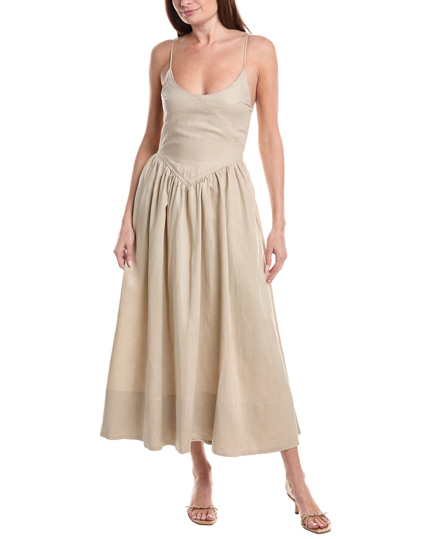 House of Harlow 1960 House Of Harlow 1960 Melinda Paneled Linen-Blend Midi Dress
