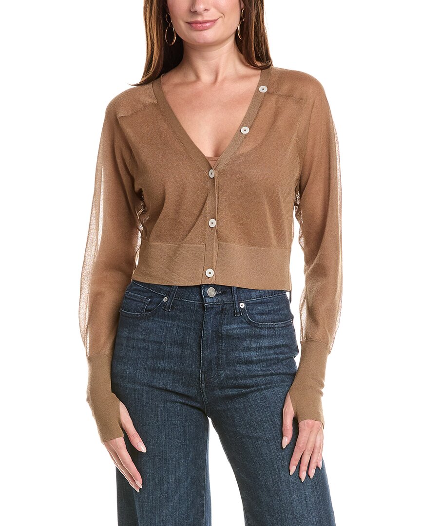 Kenneth Cole Kenneth Cole Sheer Saddle Shoulder Crop Cardigan