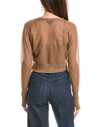 Kenneth Cole Kenneth Cole Sheer Saddle Shoulder Crop Cardigan