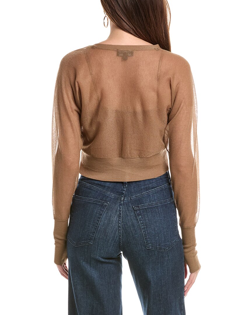 Kenneth Cole Kenneth Cole Sheer Saddle Shoulder Crop Cardigan