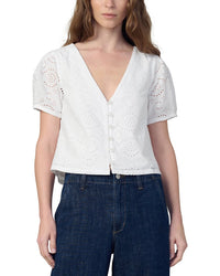 Joe's Jeans The Halle Short Sleeve Eyelet Blouse