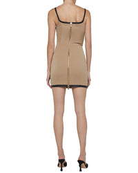 L’Agence Jettie Leather-Trim Dress