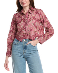 L’Agence Akemi Cropped Button-Down Shirt