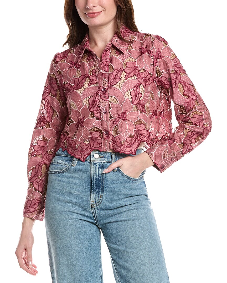 L’Agence Akemi Cropped Button-Down Shirt