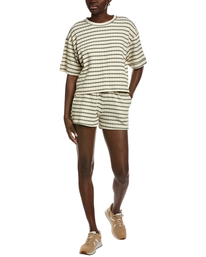 Marion 2Pc Striped Tee Shirt & Short Set