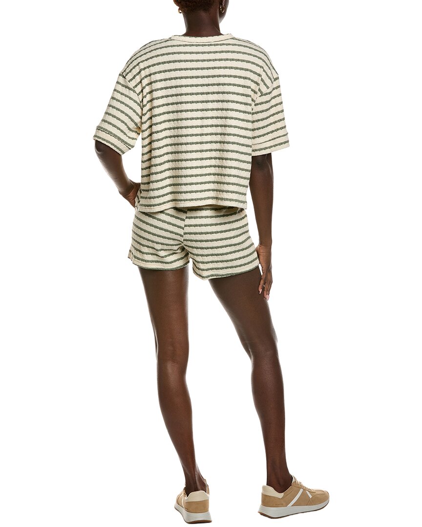Marion 2Pc Striped Tee Shirt & Short Set