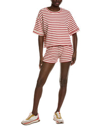 Marion 2Pc Striped Tee Shirt & Short Set