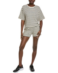 Marion 2Pc Striped Tee Shirt & Short Set