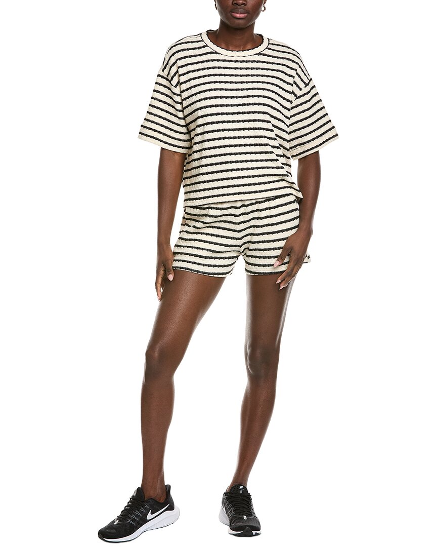 Marion 2Pc Striped Tee Shirt & Short Set