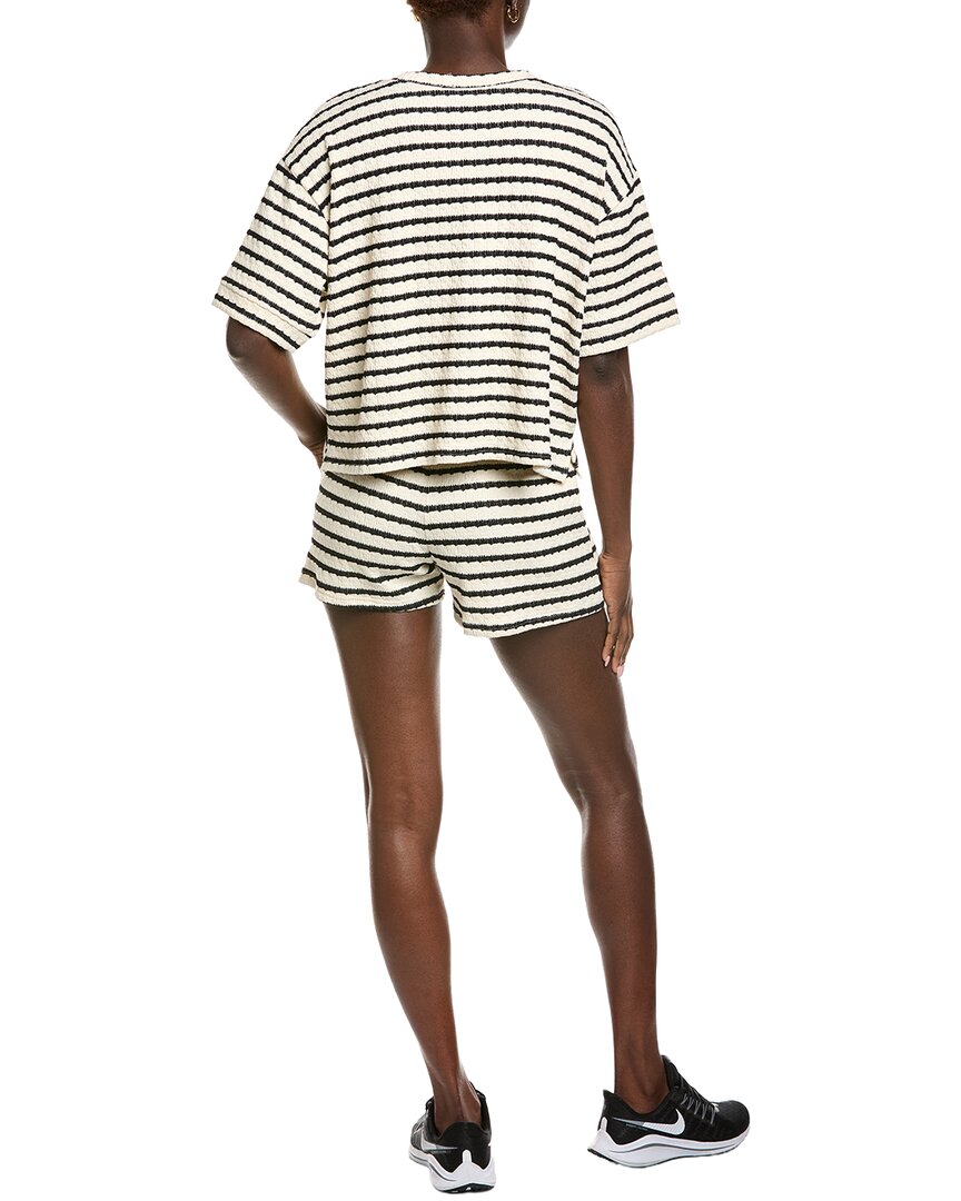Marion 2Pc Striped Tee Shirt & Short Set