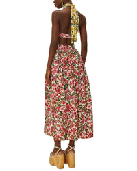 Farm Rio Halftone Pink Bougainvillea Maxi Skirt