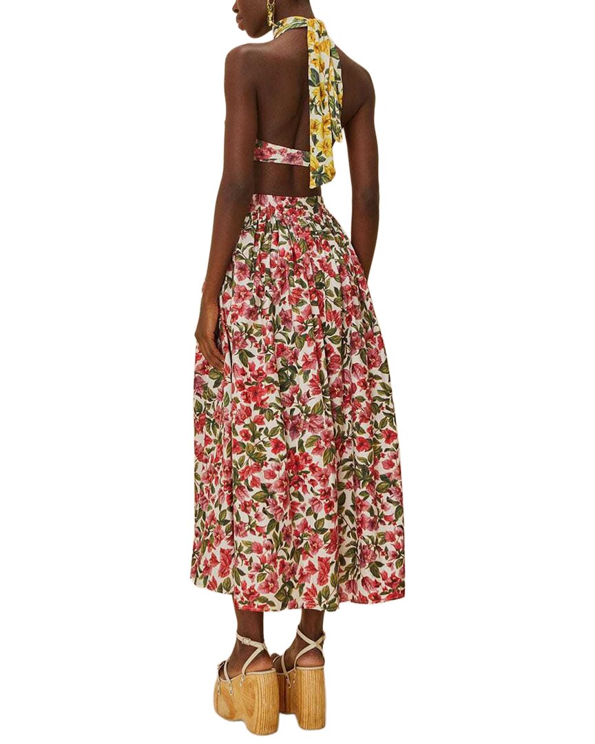 Farm Rio Halftone Pink Bougainvillea Maxi Skirt
