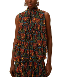 Farm Rio Boho Panther Sleeveless Blouse
