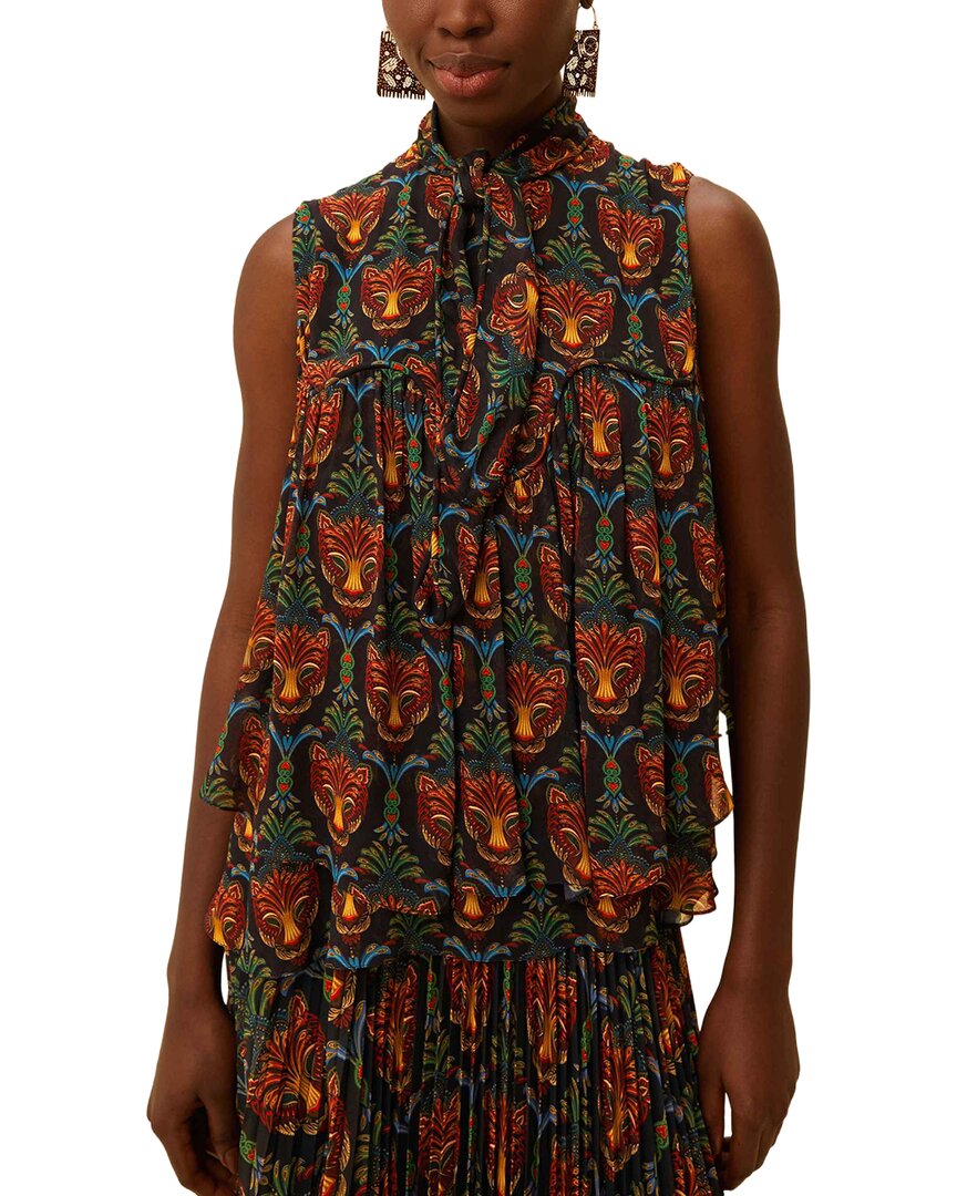Farm Rio Boho Panther Sleeveless Blouse