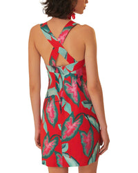 Farm Rio Linen Summer Foliage Mini Dress