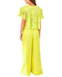 FARM Rio Farm Rio Lime Palm Tree Richilier Blouse