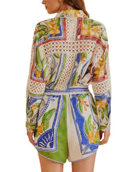 Farm Rio Linen-Blend Tropical Destination Short