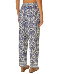 Farm Rio Linen-Blend Tropical Cameo Pajama Pant