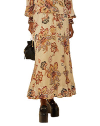 Farm Rio Aura Floral Sand Midi Skirt