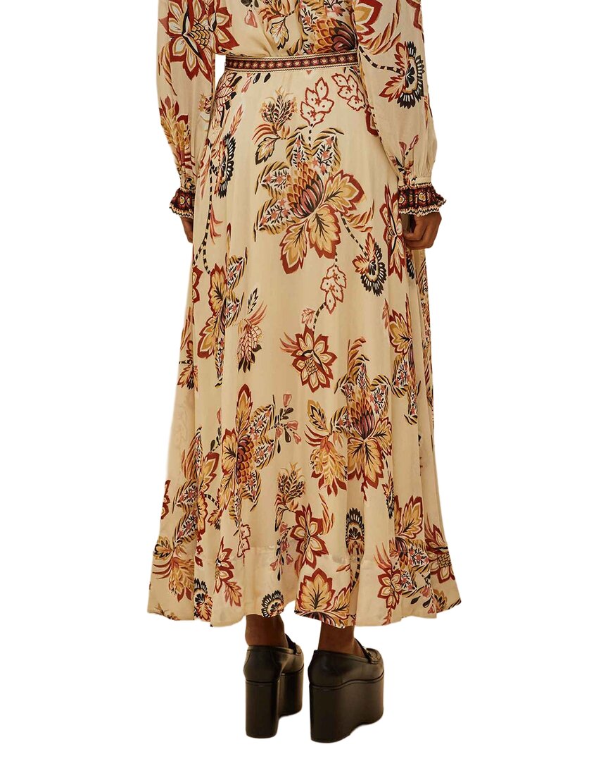 Farm Rio Aura Floral Sand Midi Skirt