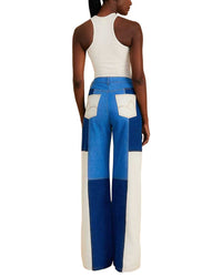 Farm Rio Patch Denim Wide Pant
