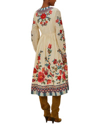 Farm Rio Mosaic Garden Sand Midi Dress