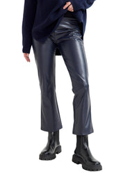 Hatch The Vegan Stretch Leather Crop Flare Pant