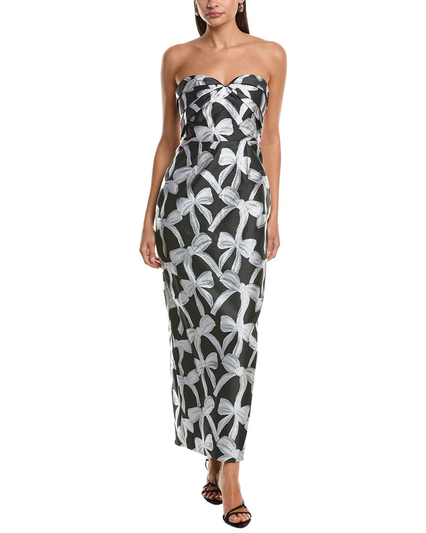 Milly Donna Ribbon Jacquard Heart Neck Dress