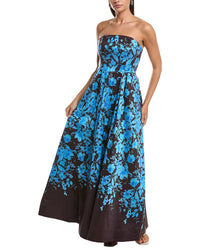 Milly Winona Flower Strapless Maxi Dress