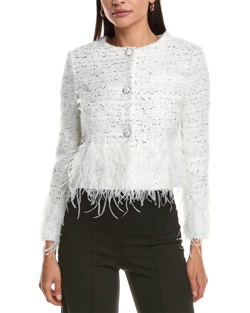 Milly Richele Metallic Tweed Button Up Jacket