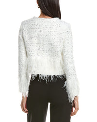 Milly Richele Metallic Tweed Button Up Jacket