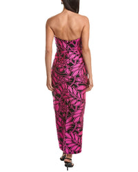 Milly Judith Pink Palm Jacquard Midi Dress