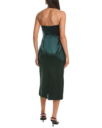 Milly Ravi Hammered Satin Ruffle Dress