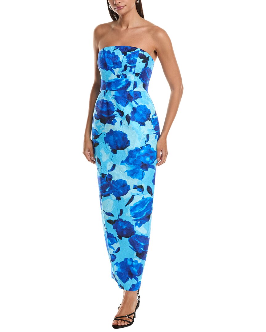 Milly Orion Blurred Blossom Jacquard Midi Dress