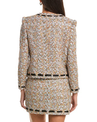 Milly Roman Gold Tweed Ribbon Jacket
