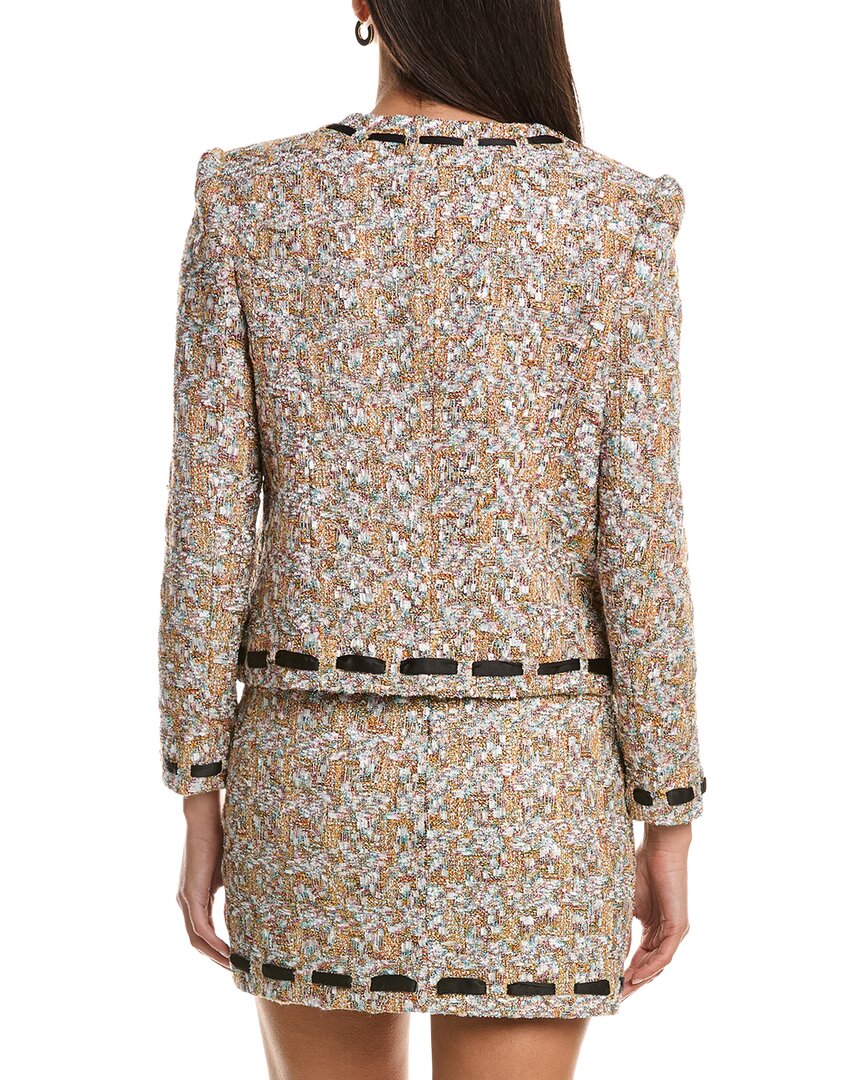 Milly Roman Gold Tweed Ribbon Jacket