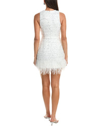 Milly Raven Metallic Tweed Feather Dress